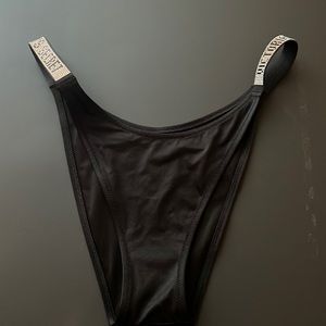 Black high cut bathing suit bottoms